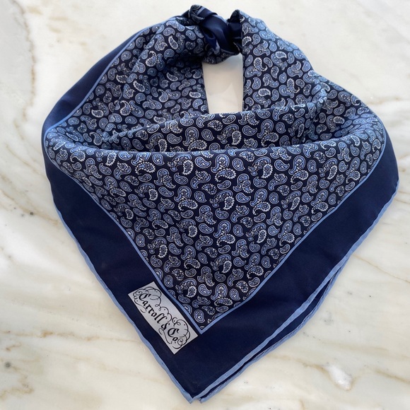 CARROL & CO BLUE SILK SQUARE SCARF NWOTS!